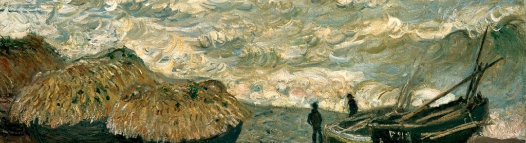 Image credit: Agitated Sea at Étretat, Claude Monet, 1883, Museum of Fine Arts, Lyon, France. 