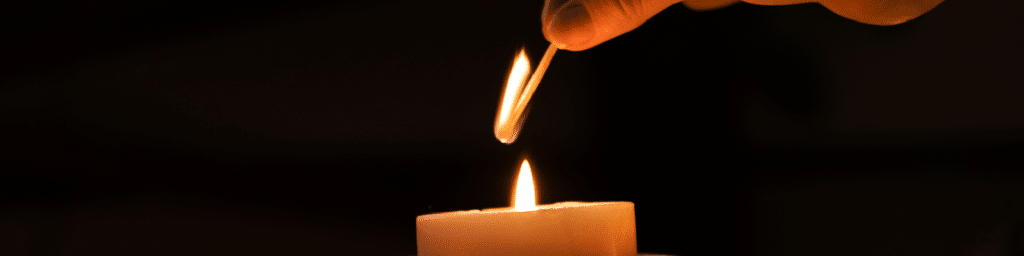A candle being lit