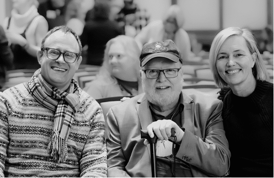 Richard Rohr and CAC’s Daily Meditation Team (left: Mark Longhurst and right: Ali Kirkpatrick)