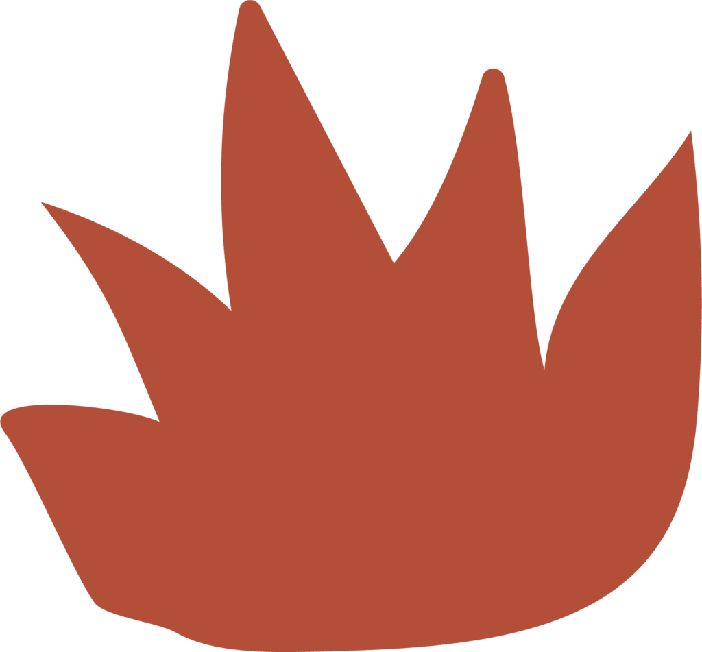 Red abstract flame shape on a white background, symbolizing fire or energy in a minimalist design.