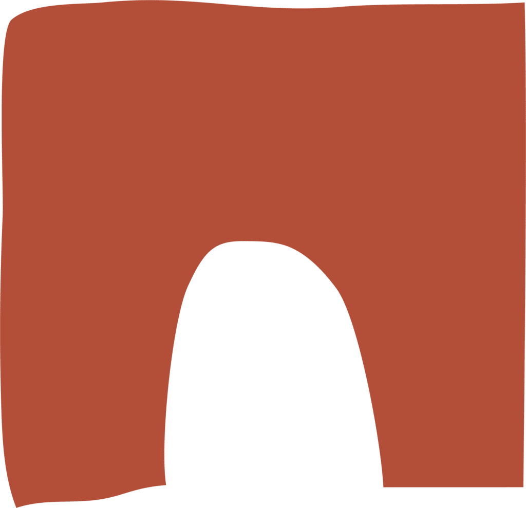 Abstract red and black geometric shape, minimalist design.